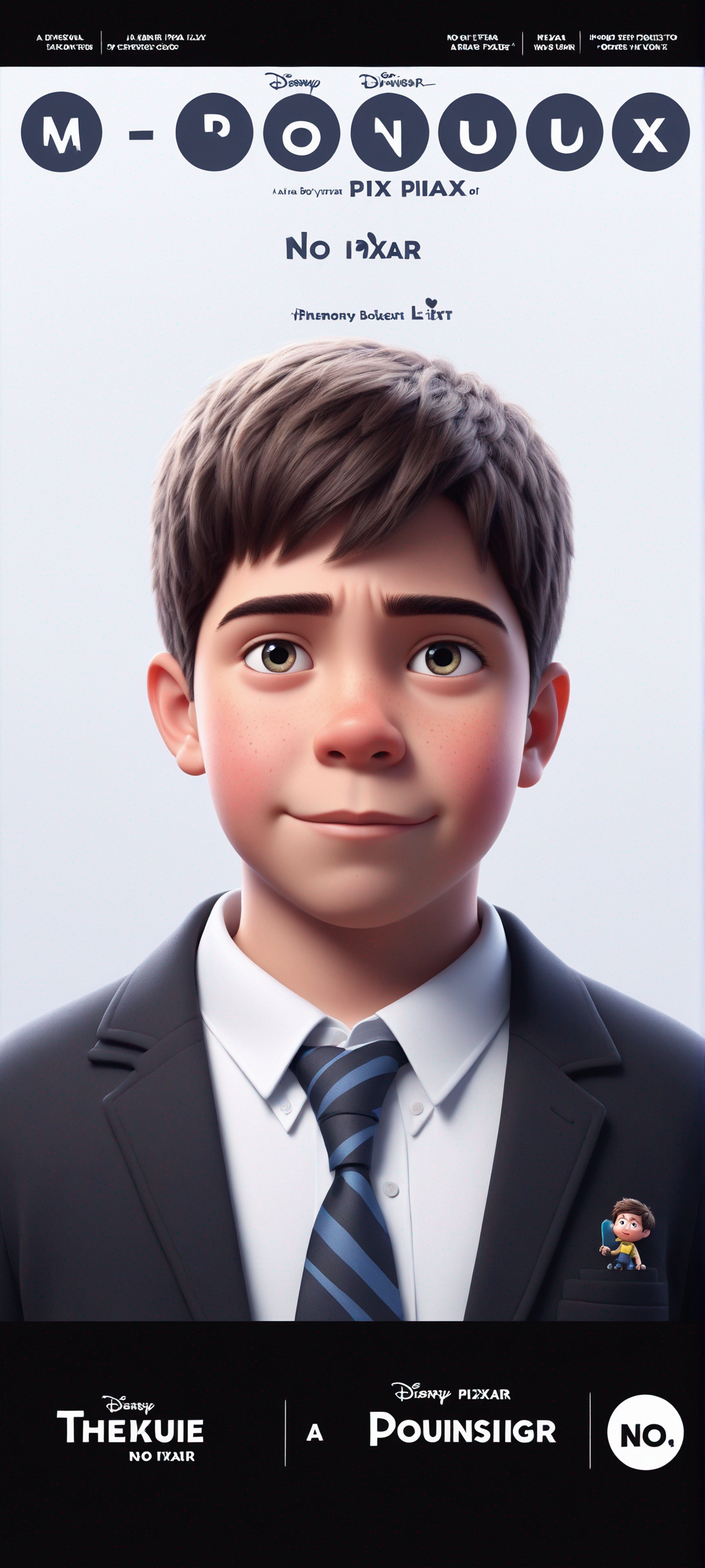 a cute boy in the style of Pixar, no poster, Portrait, no poster text 