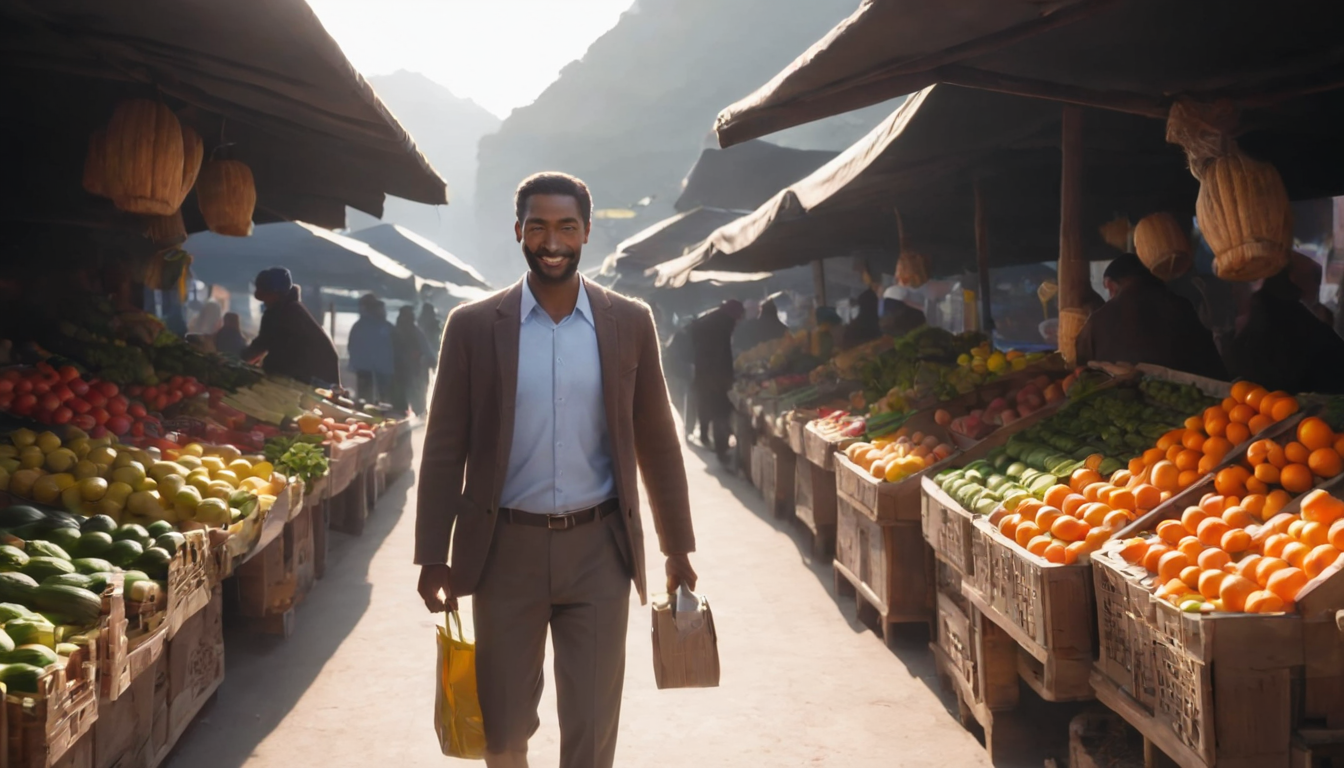 a good man waking to the market