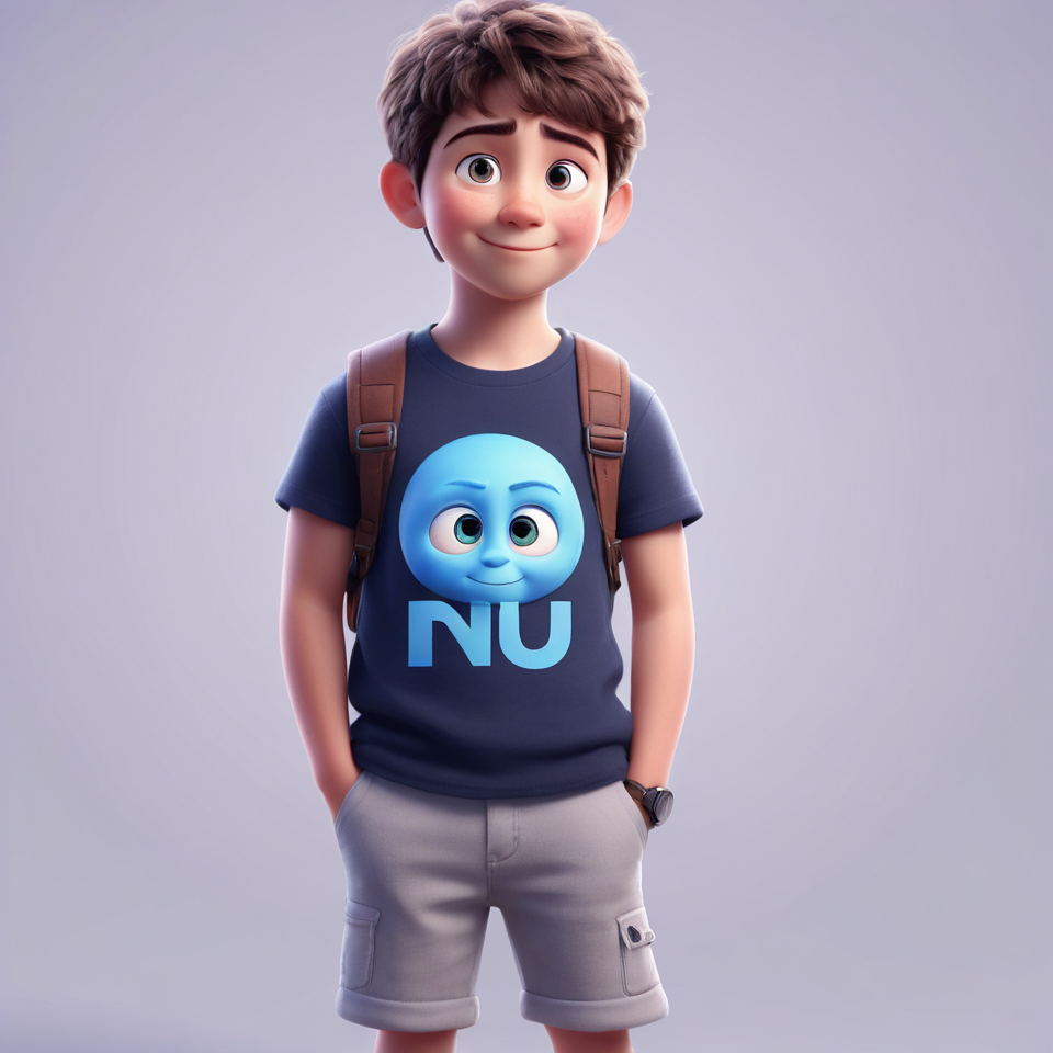 a cute boy in the style of Pixar, no poster, Portrait, no poster text 