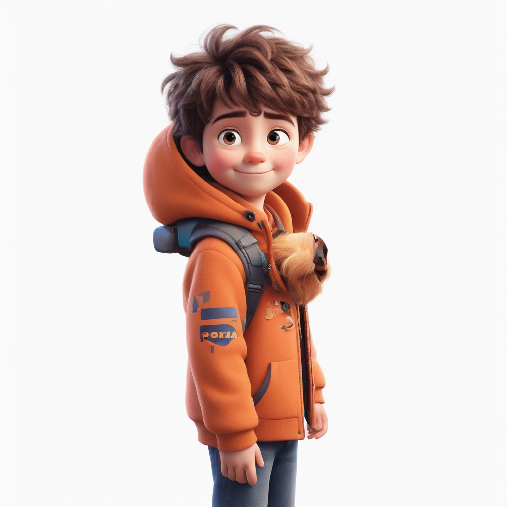 a cute boy in the style of Pixar, no poster, Portrait, no poster text 