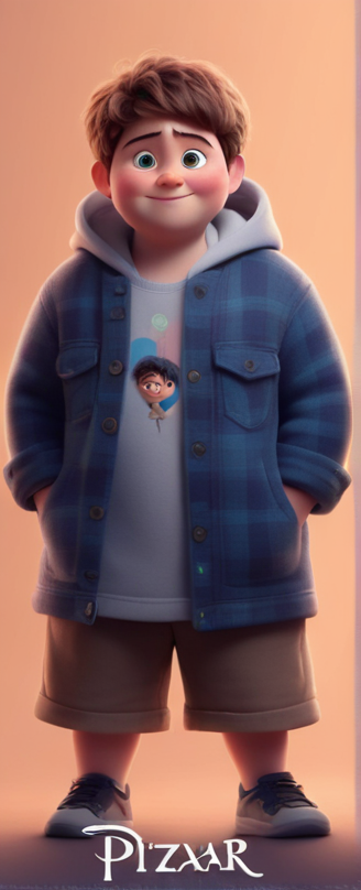 a cute boy in the style of Pixar, no poster, Portrait, no poster text 