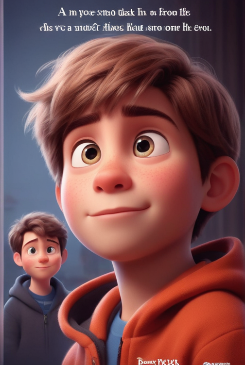 a cute boy in the style of Pixar, no poster, Portrait, no poster text 