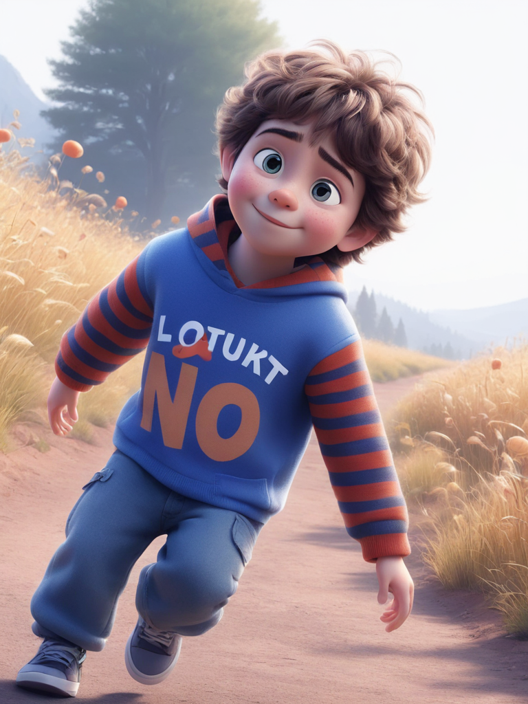 a cute boy in the style of Pixar, no poster, Portrait, no poster text 