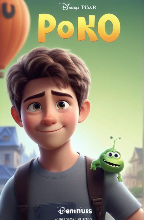 a cute boy in the style of Pixar, no poster, Portrait, no poster text 