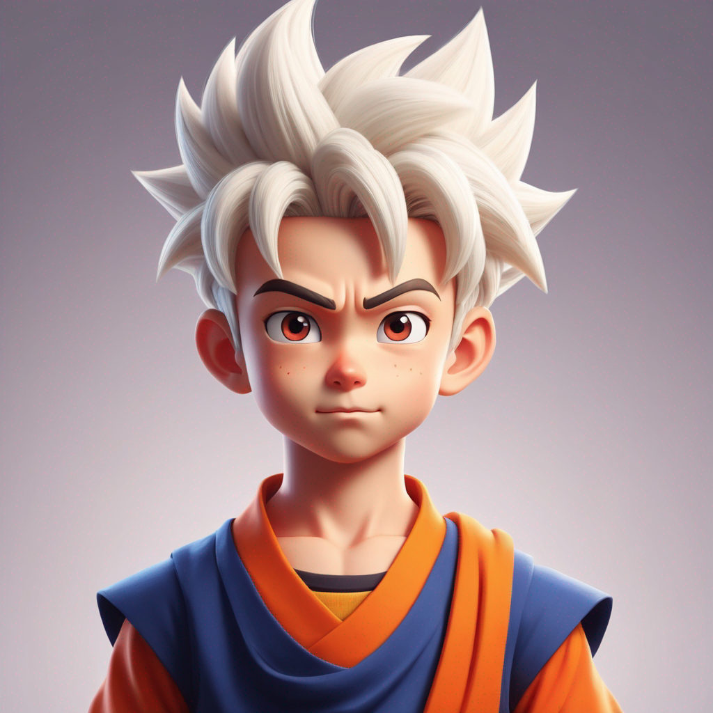 a cute boy in the style of dragon Ball