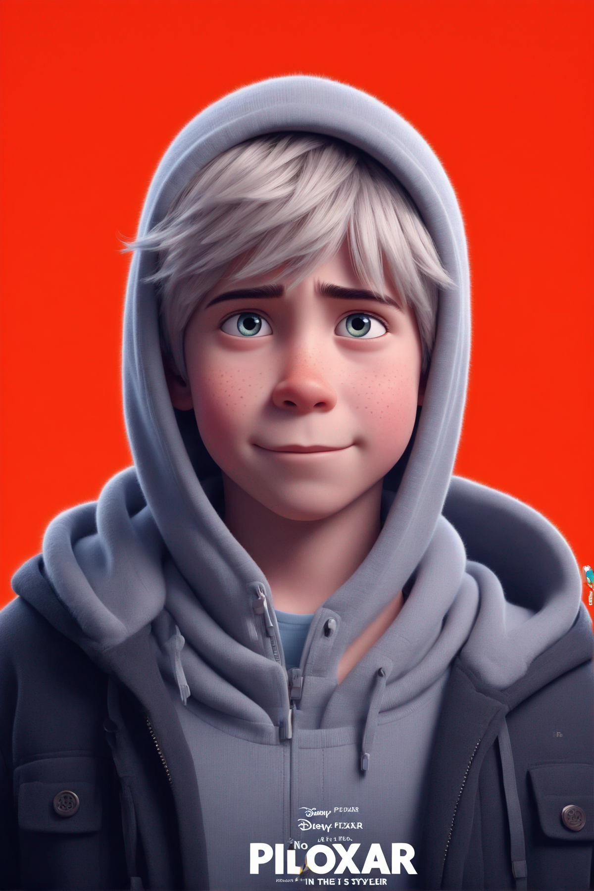 a cute boy in the style of Pixar, no poster, Portrait, no poster text 