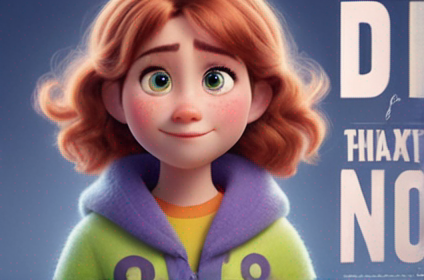 a cute female in the style of Pixar, no poster, Portrait, no poster text 