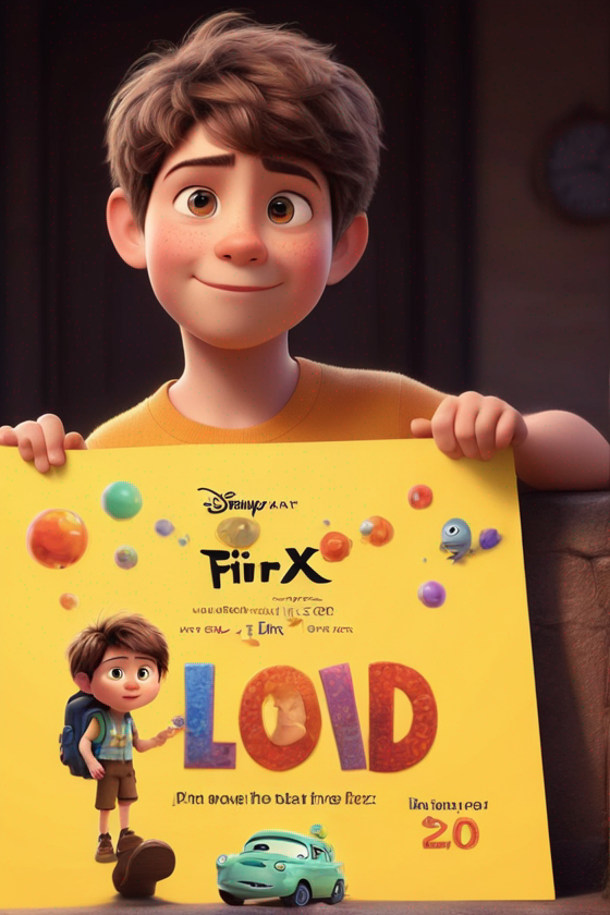 a cute boy in the style of Pixar, no poster, Portrait, no poster text 