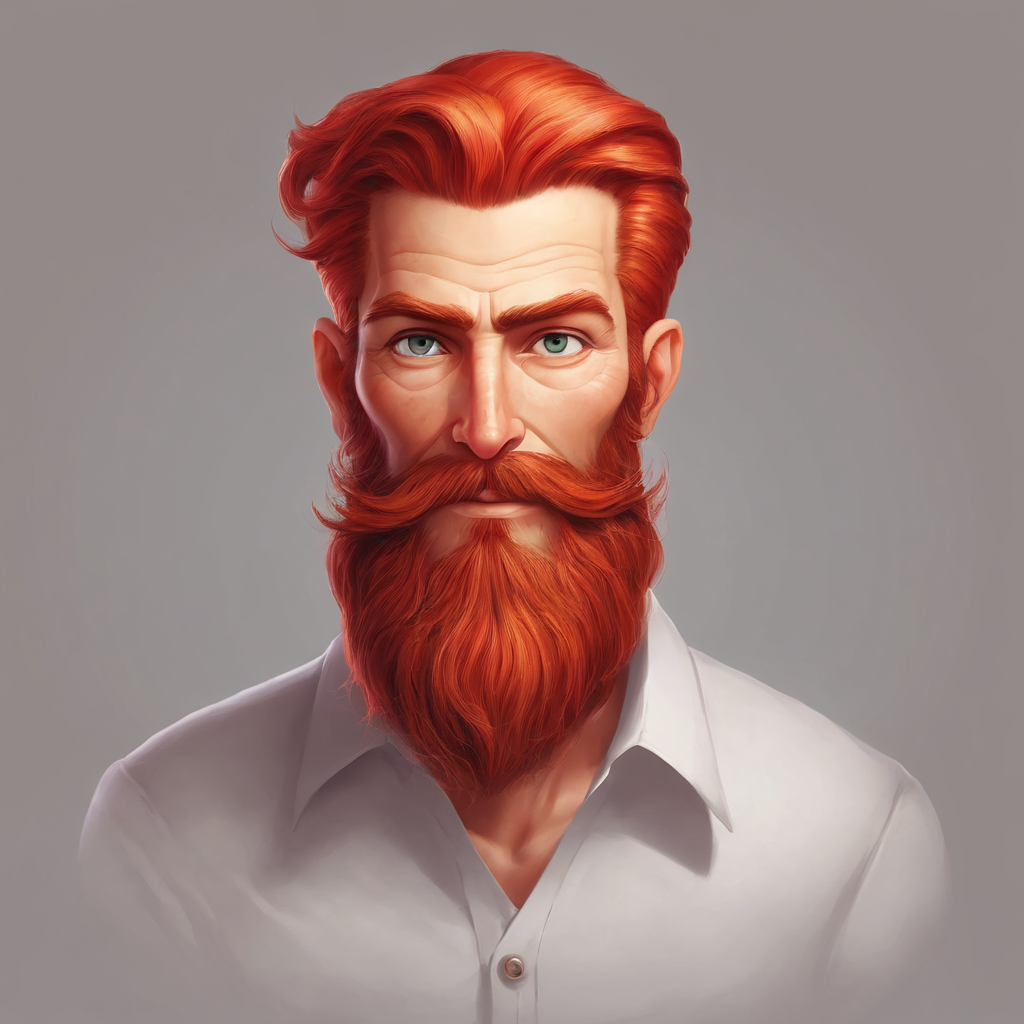 Old man, red hair, beard