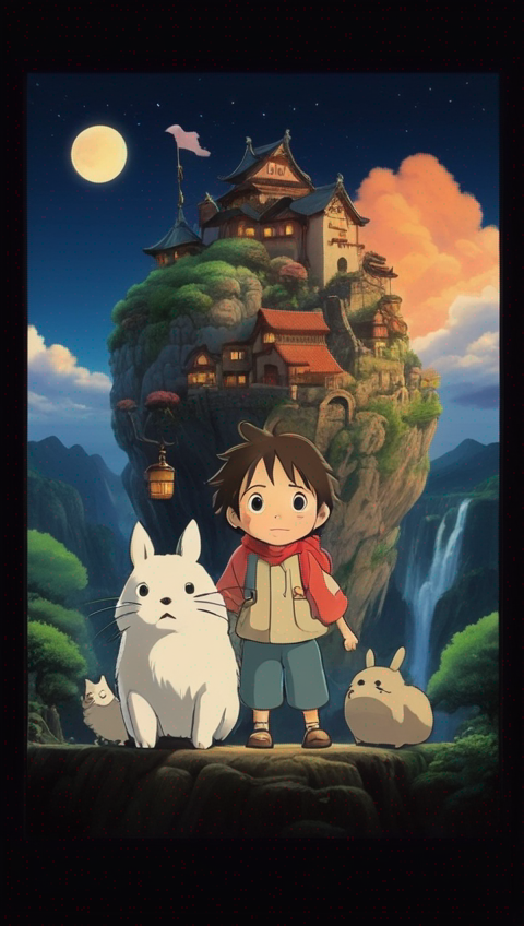 cute anime studio ghibli cartoon stlye 