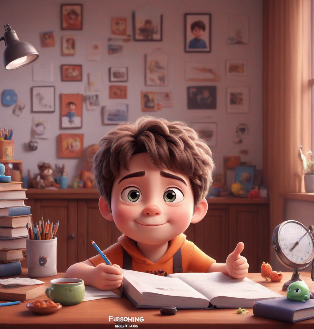 a cute boy in the style of Pixar, no poster, Portrait, no poster text 