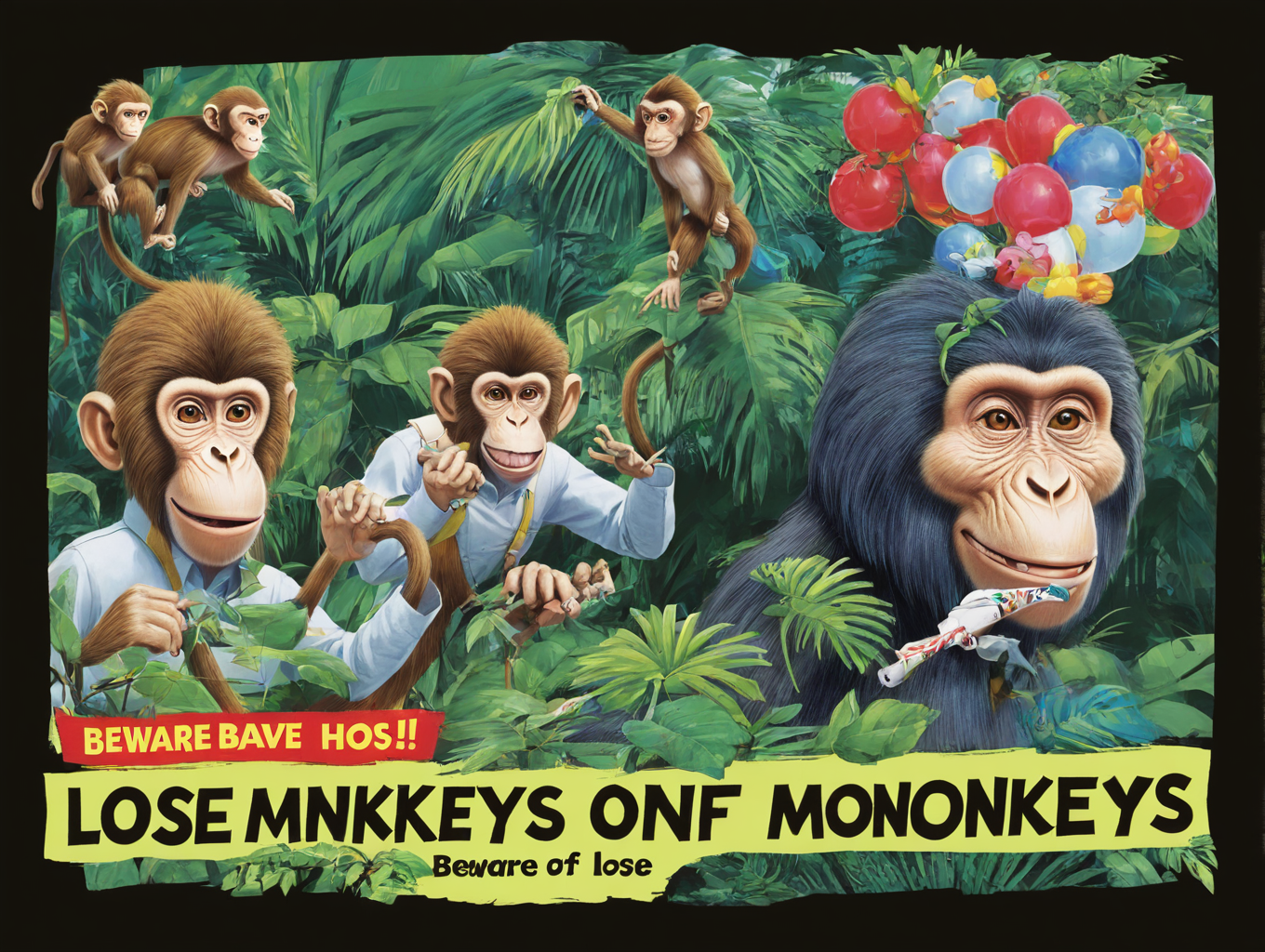 Monkeys on the lose campaign Beware of monkeys