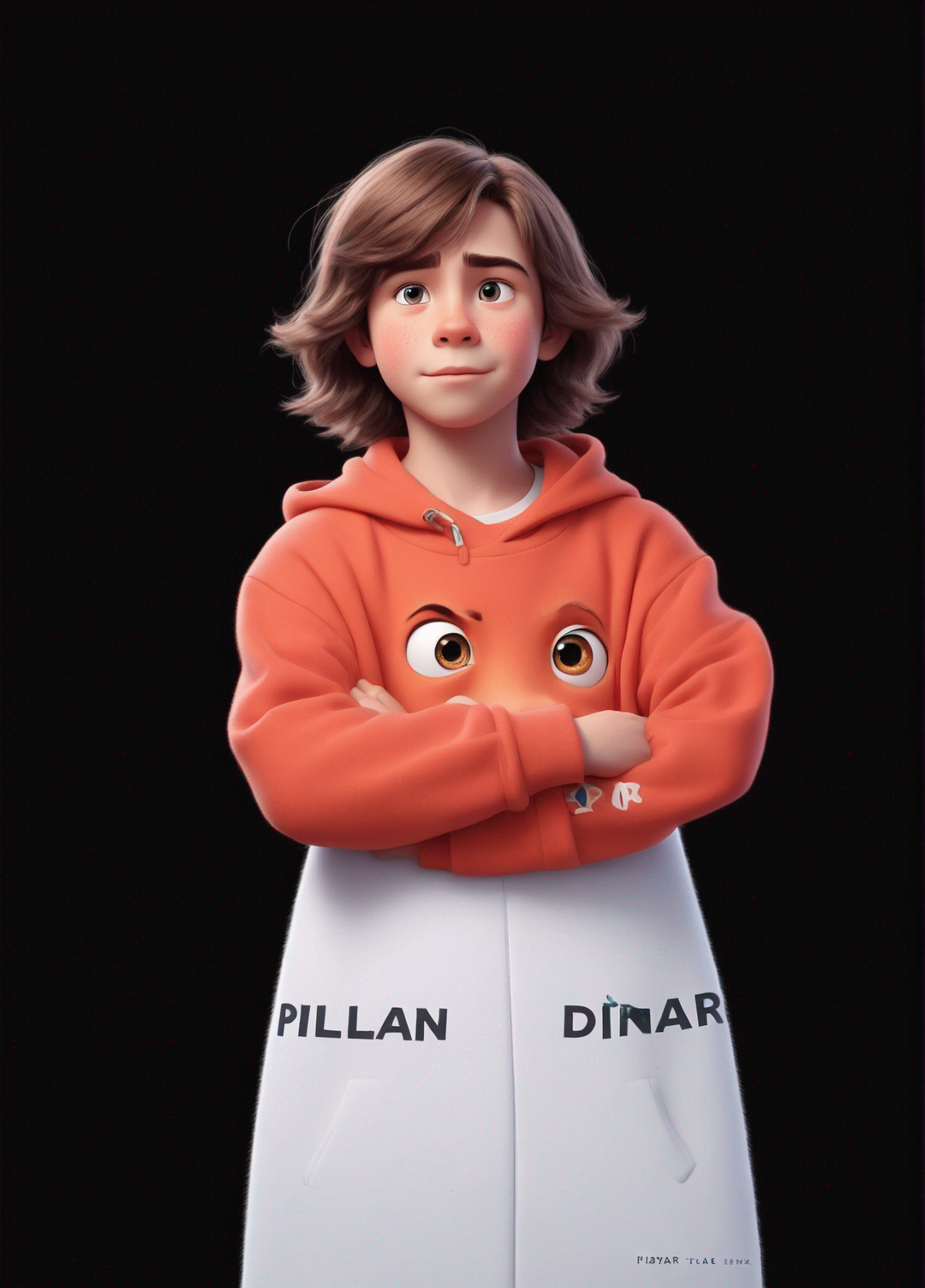 a cute boy in the style of Pixar, no poster, Portrait, no poster text 