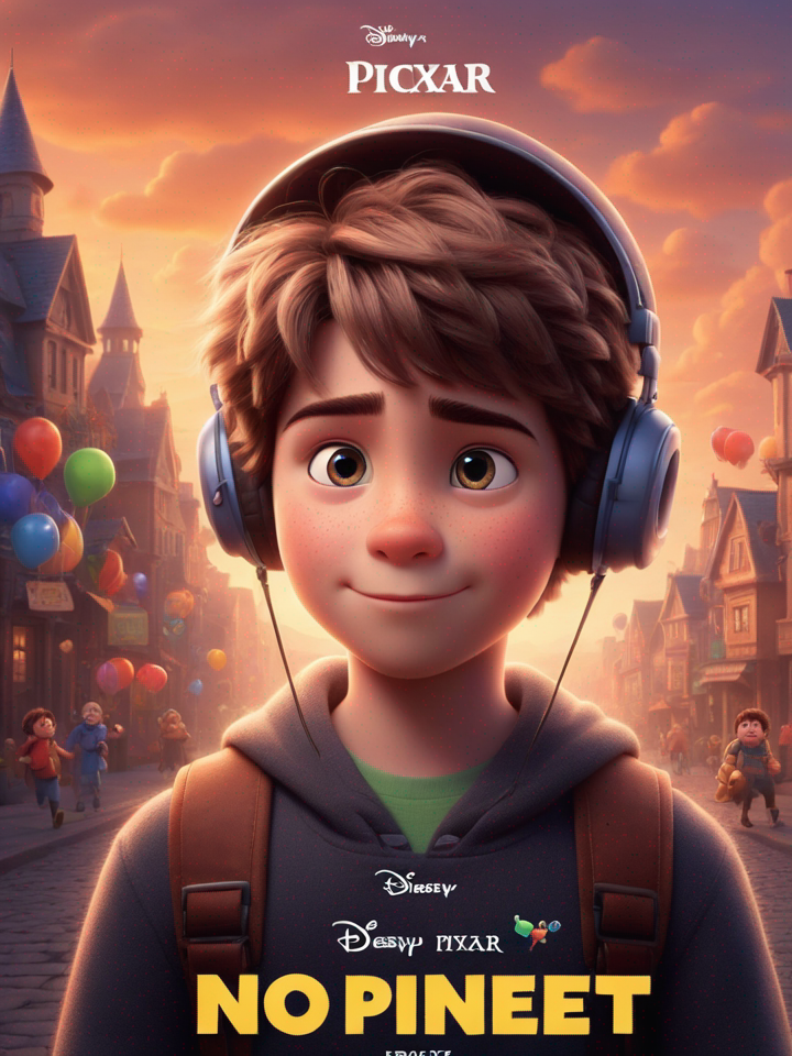 a cute boy in the style of Pixar, no poster, Portrait, no poster text 