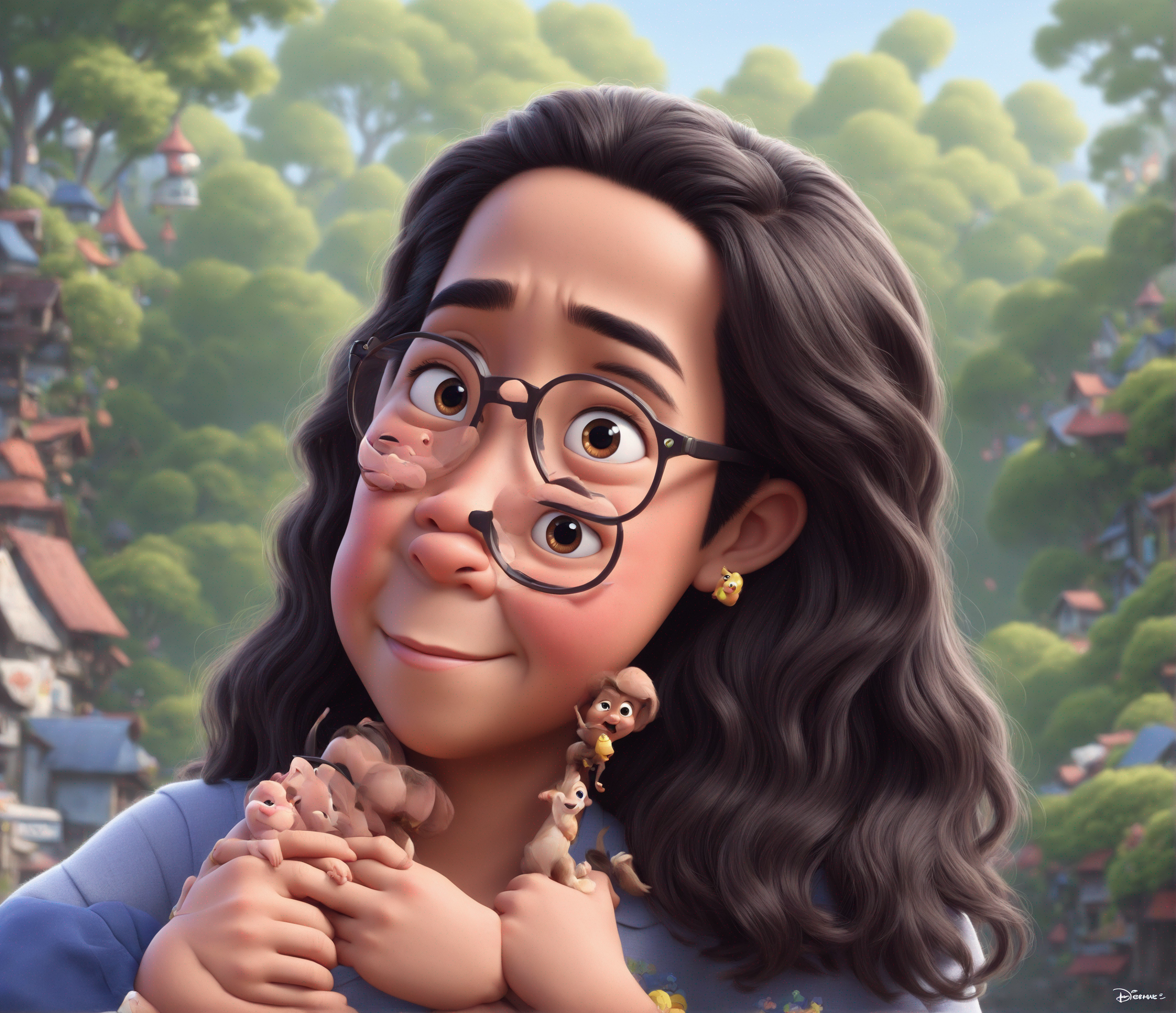 an adorable, filipino, portrait, Pixar style