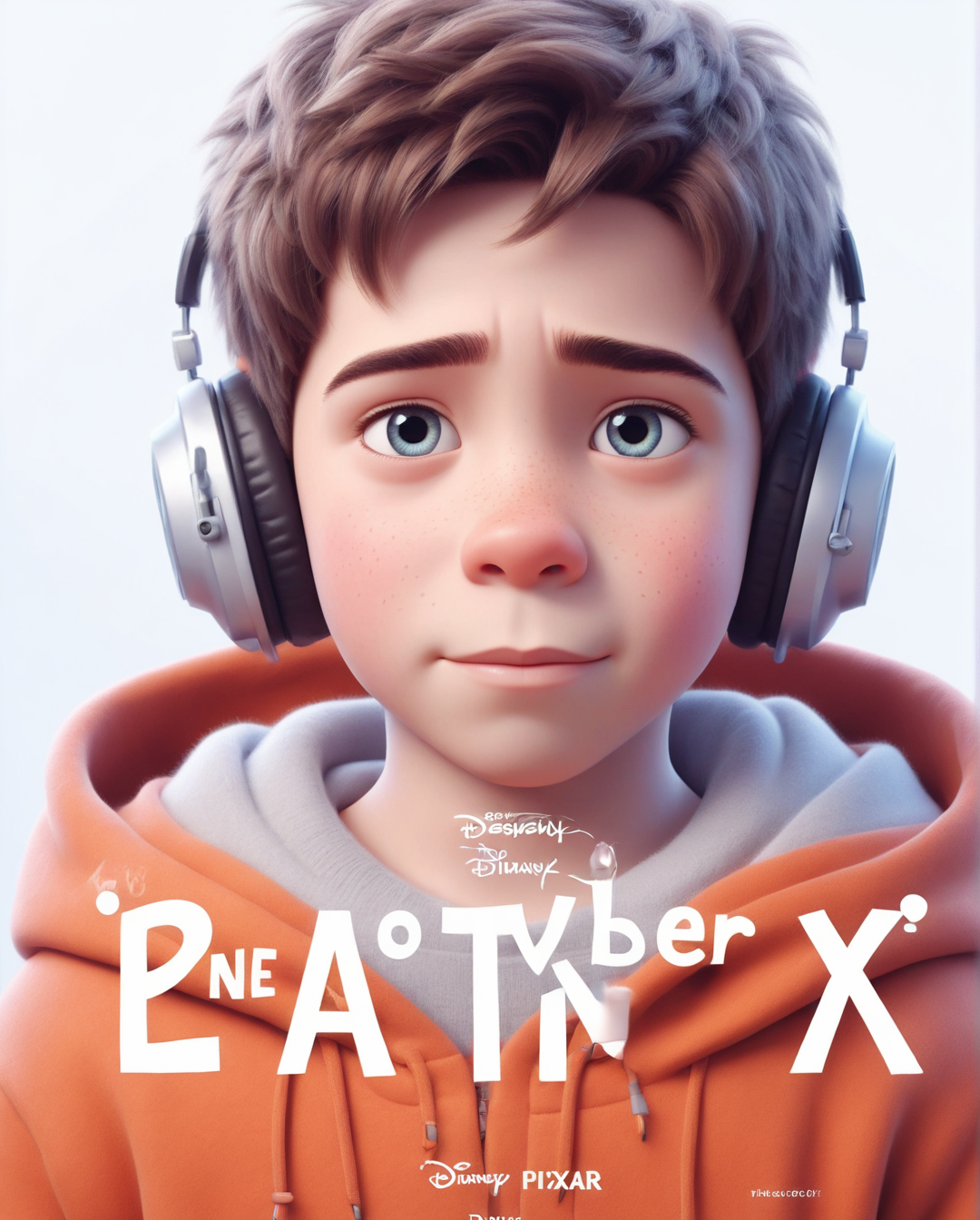 a cute boy in the style of Pixar, no poster, Portrait, no poster text 